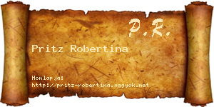 Pritz Robertina névjegykártya